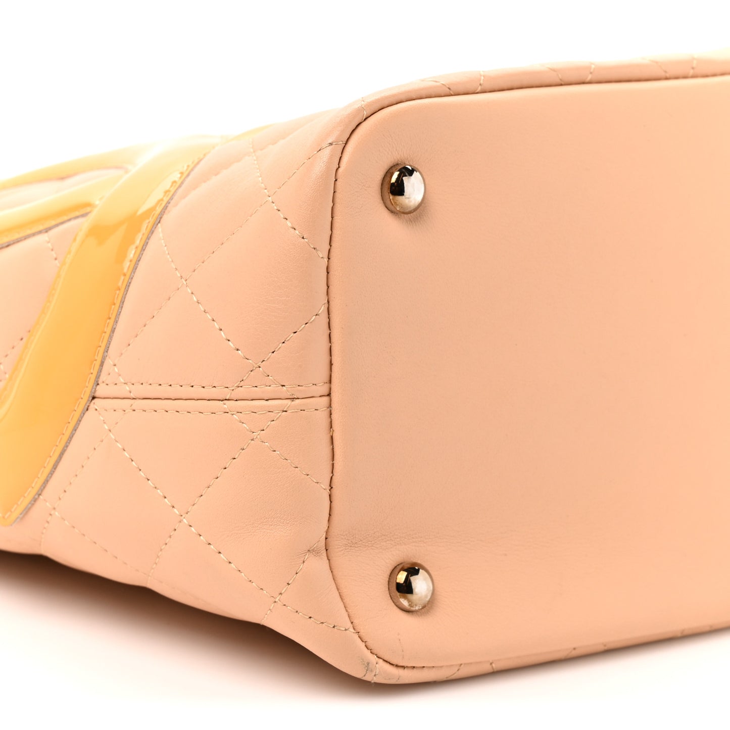 Calfskin Quilted Medium Cambon Tote Beige Black