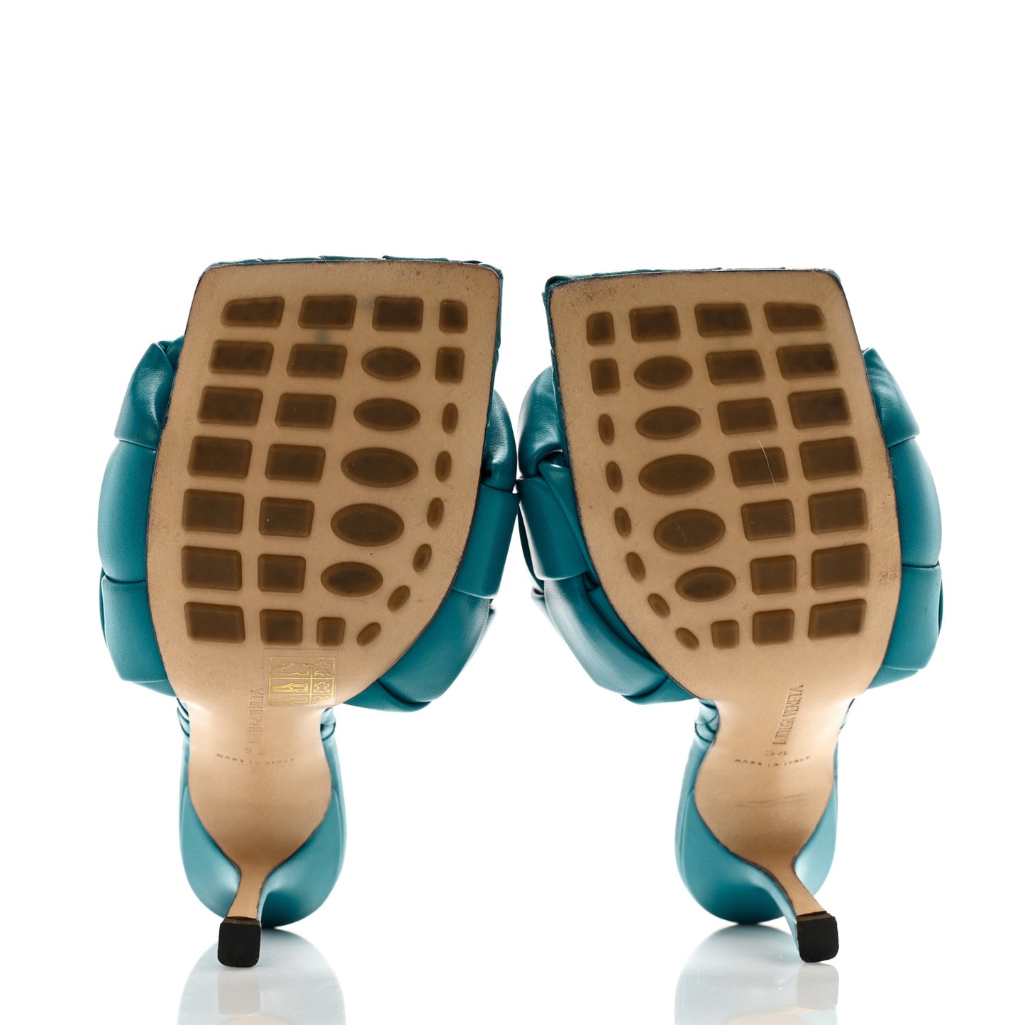 Nappa Maxi Intrecciato Lido 90mm Mule Sandals 38 Vintage Blue