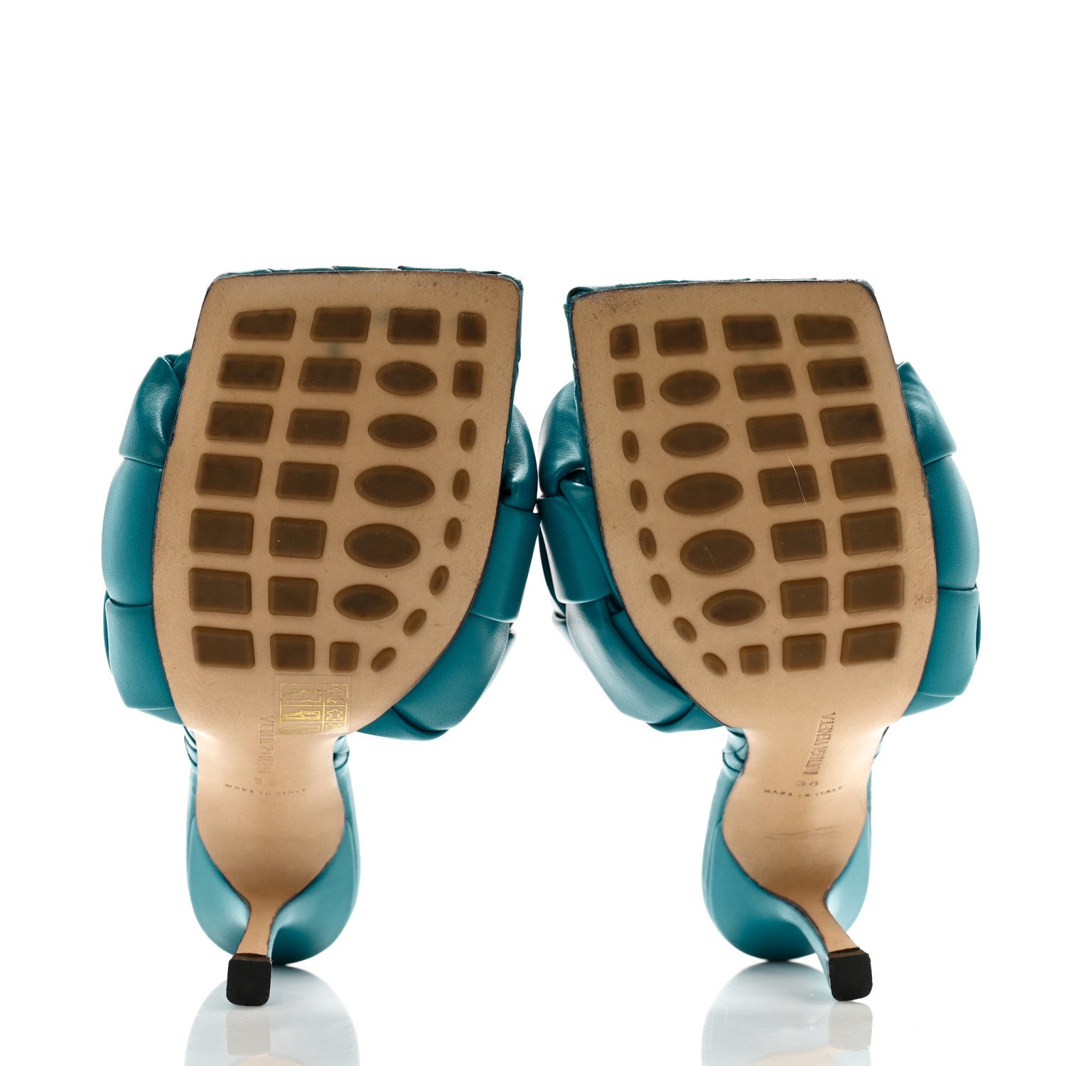 Bottega Veneta Nappa Maxi Intrecciato Lido 90mm Mule Sandals 38 Vintage Blue 5 of 8