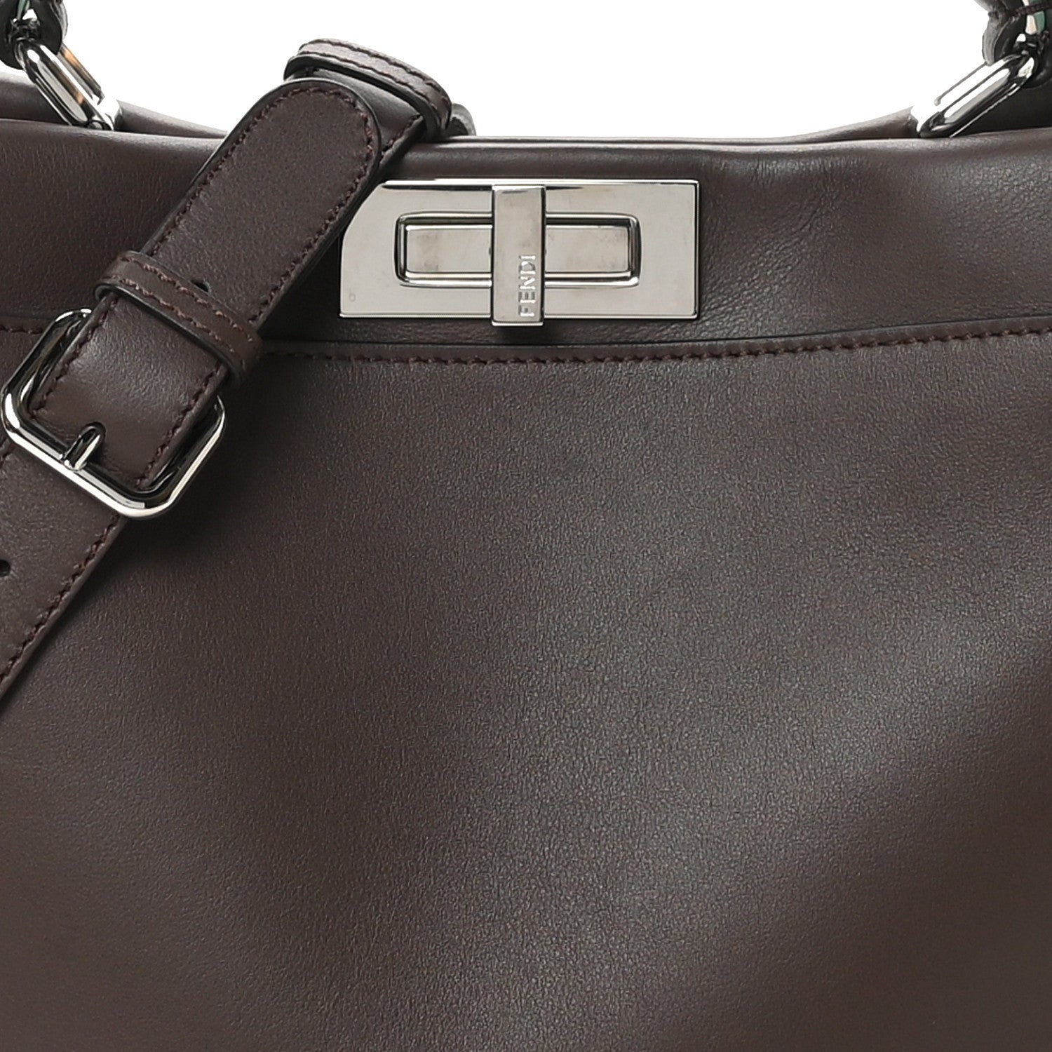 Fendi Vitello Seta Century Nappa Canvas Medium Peekaboo Iconic Defender Satchel Moresco Verde Islanda 9 of 11