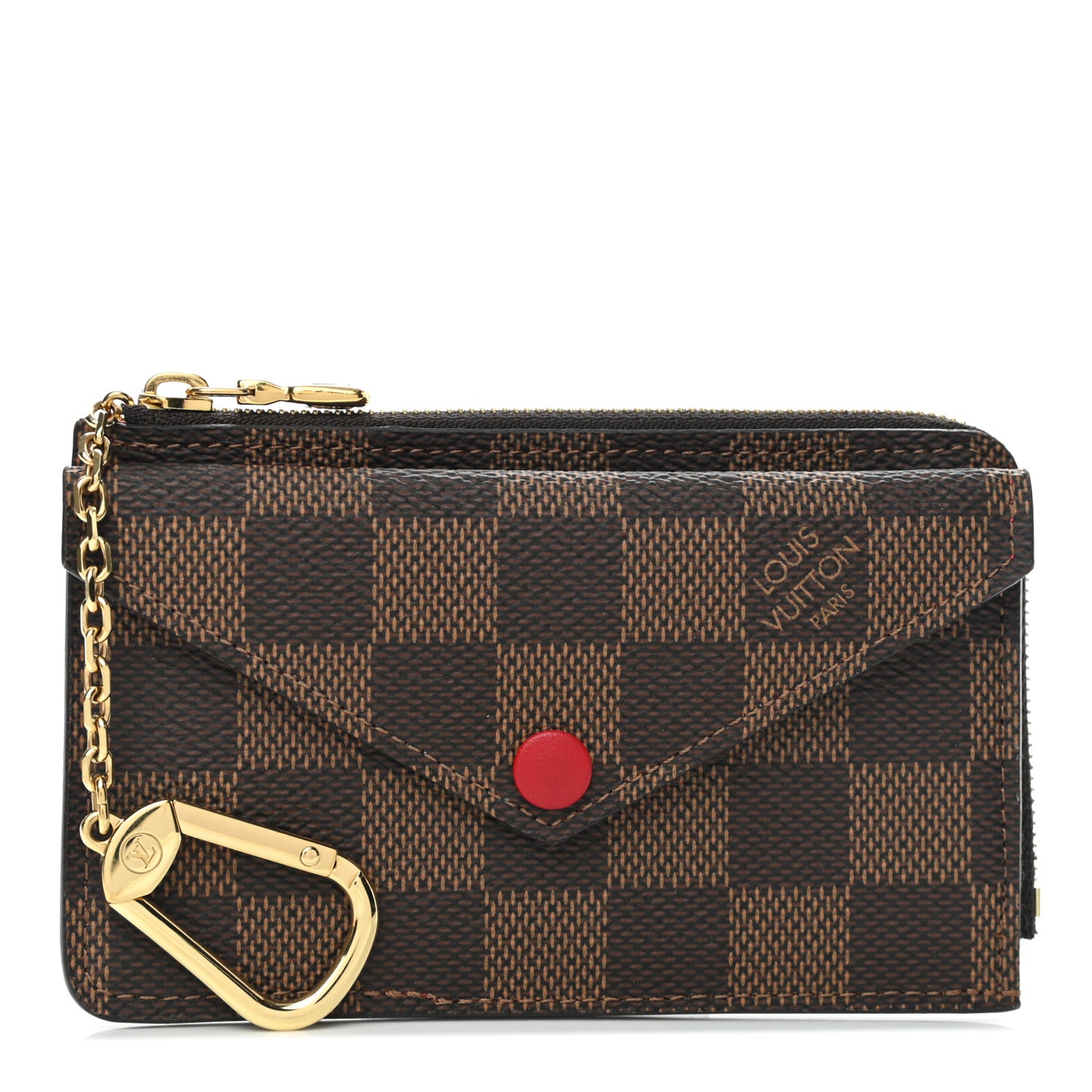 Damier Ebene Recto Verso Card Holder Red