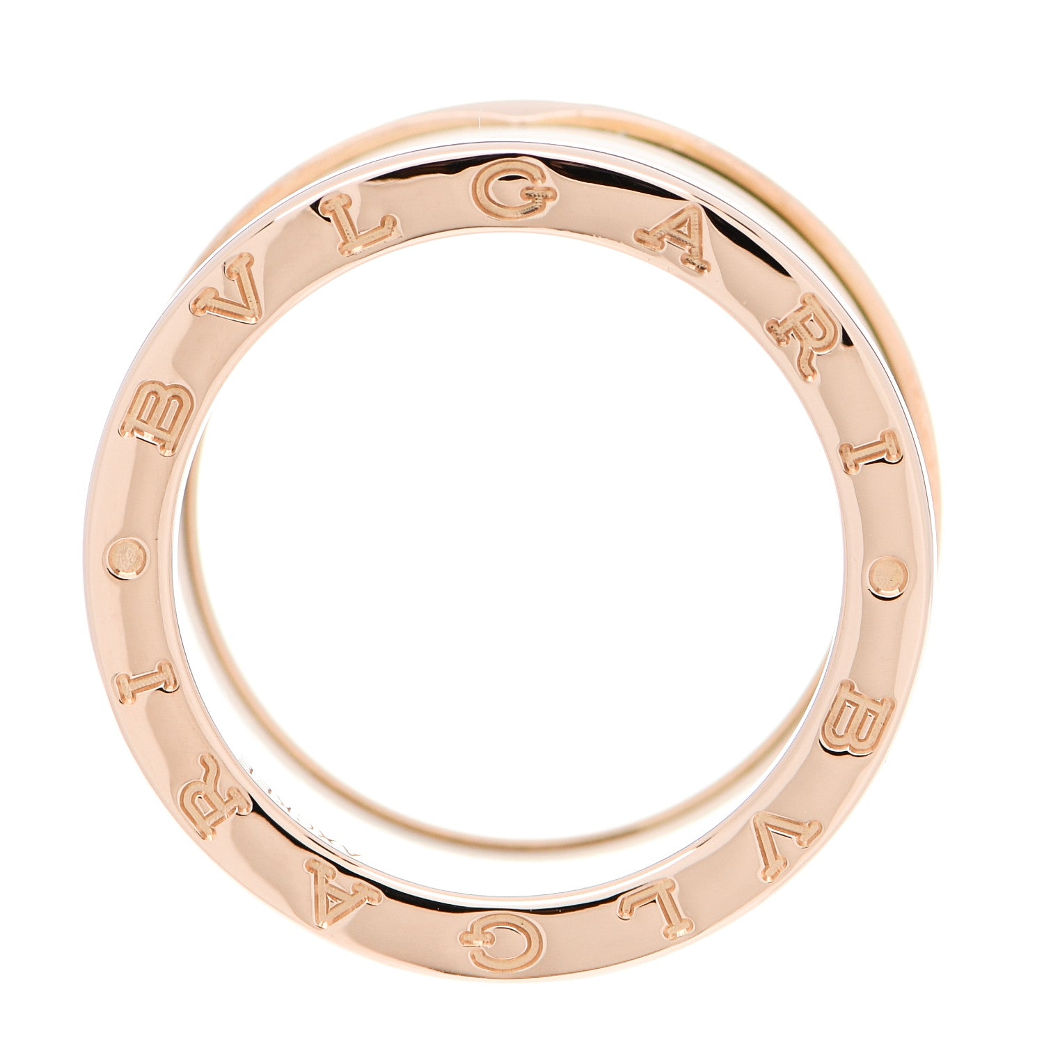 Bulgari 18K Rose Gold White Ceramic B.Zero1 Four-Band Ring 56 7.5 4 of 6