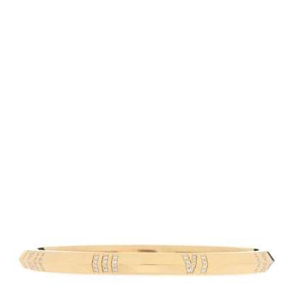 Tiffany 18K Yellow Gold Diamond Atlas Closed Narrow Hinged Bangle Bracelet 2 of 4