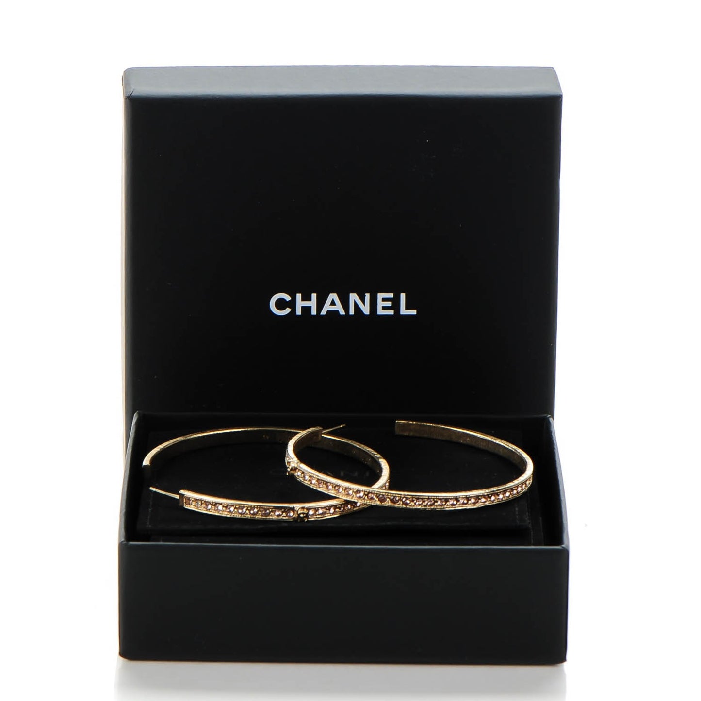 Crystal CC Hoop Earrings Gold Pale Pink