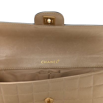 Chanel Lambskin Patent East West Chocolate Bar Flap Beige 6 of 15