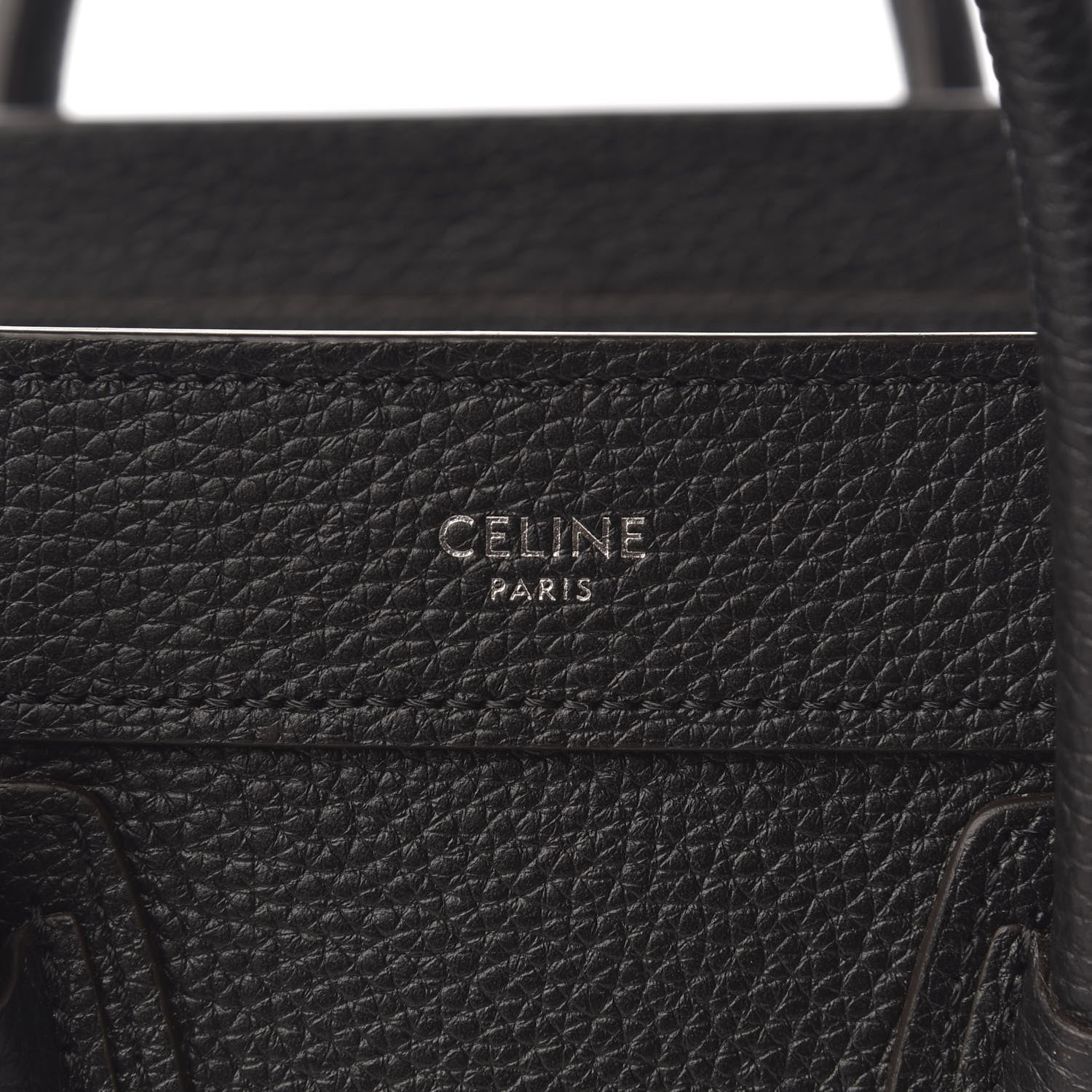 Celine Drummed Calfskin Nano Luggage Black 9 of 11