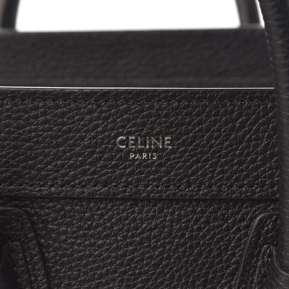 Celine Drummed Calfskin Nano Luggage Black 9 of 11