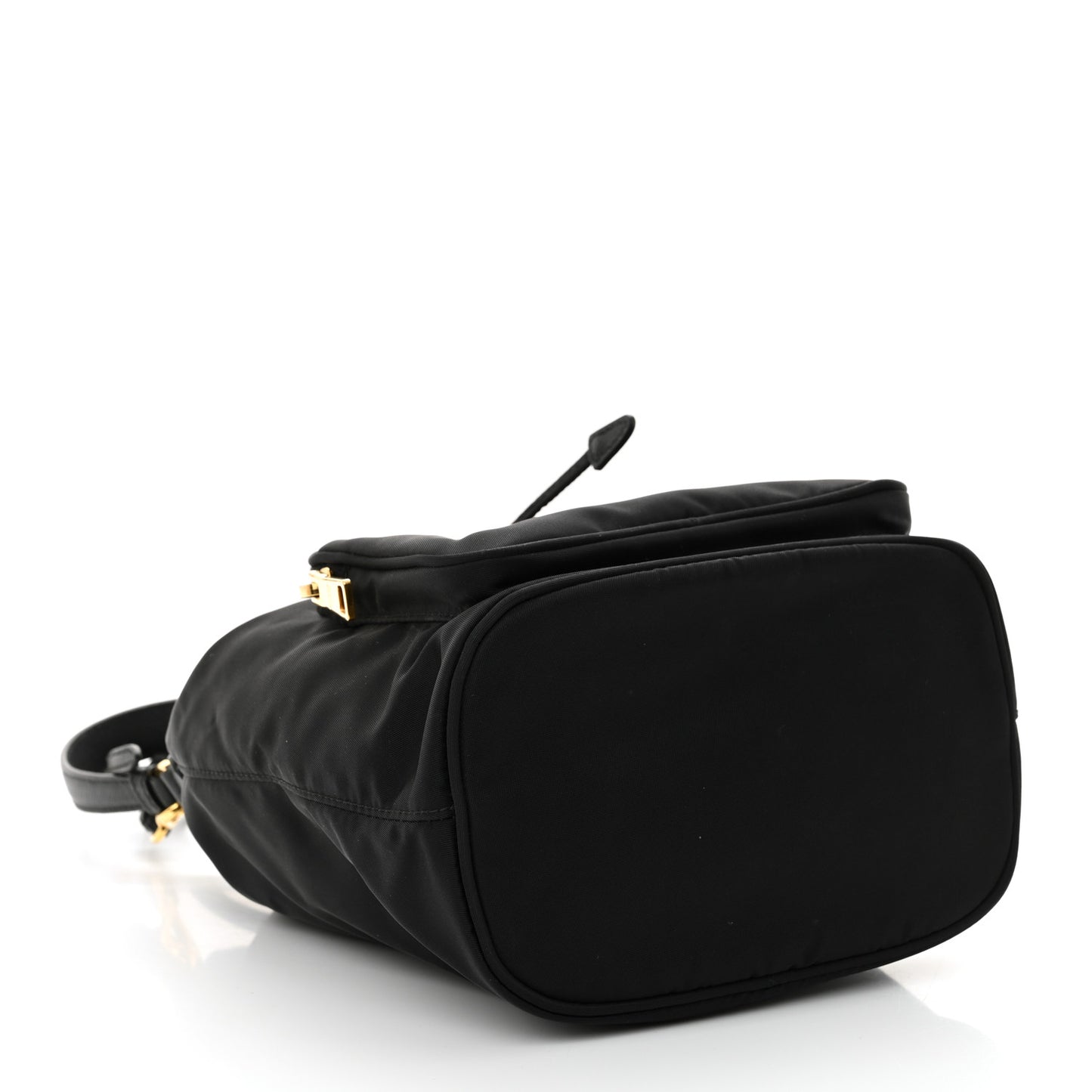 Saffiano Tessuto Nylon Mini Bucket Crossbody Bag Black