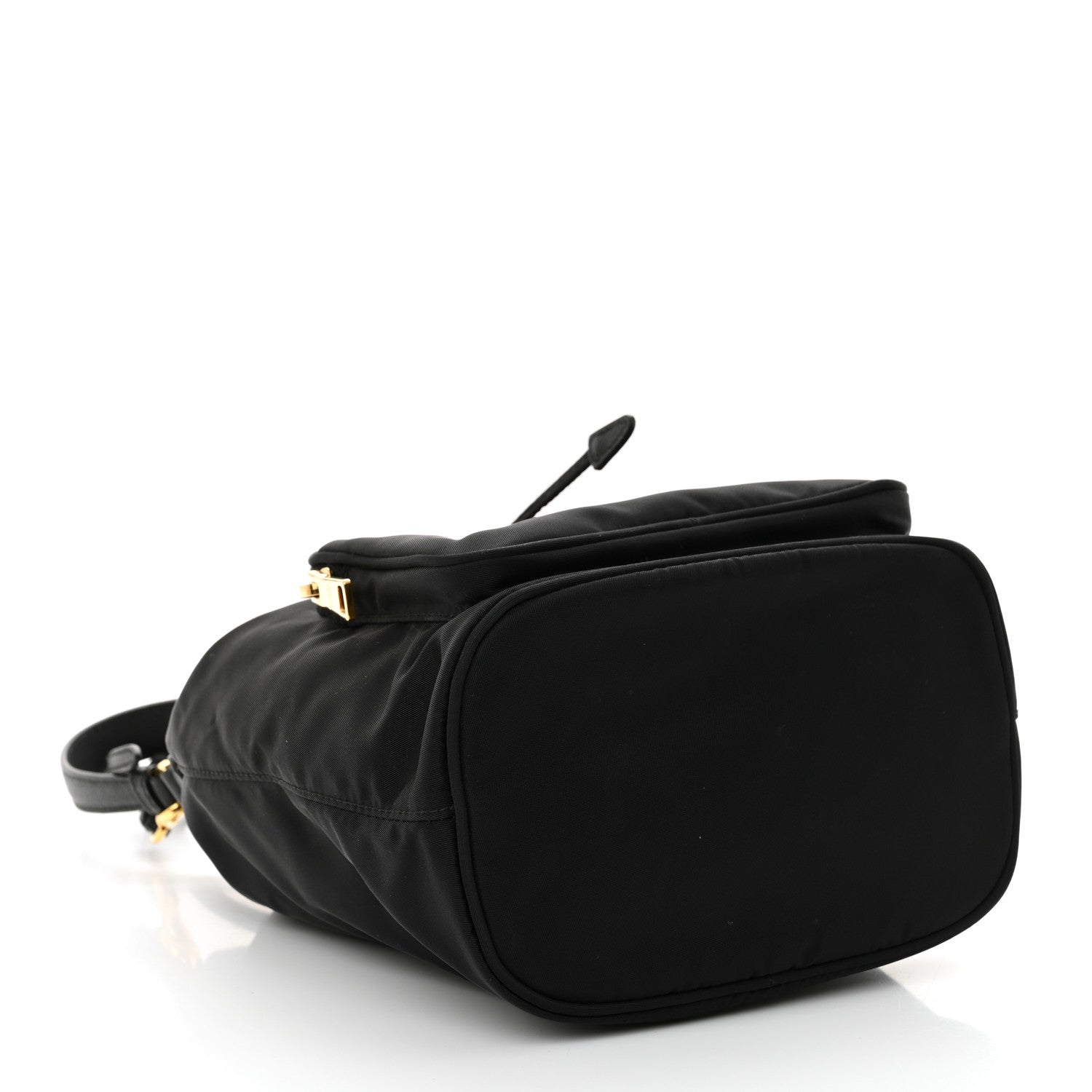 Prada Saffiano Tessuto Nylon Mini Bucket Crossbody Bag Black 4 of 12