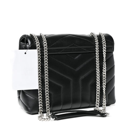Saint Laurent Calfskin Y Quilted Monogram Small Loulou Chain Satchel Black 2 of 4