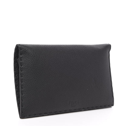 Fendi Cuoio Romano Selleria Mini Peekaboo Clutch Wallet Black 4 of 8