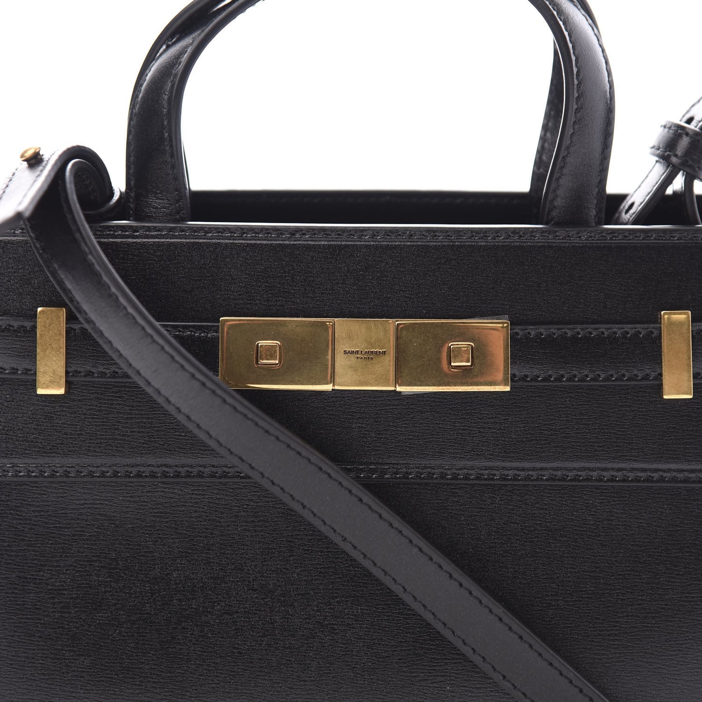 Smooth Calfskin Manhattan Nano Shopper Tote Black
