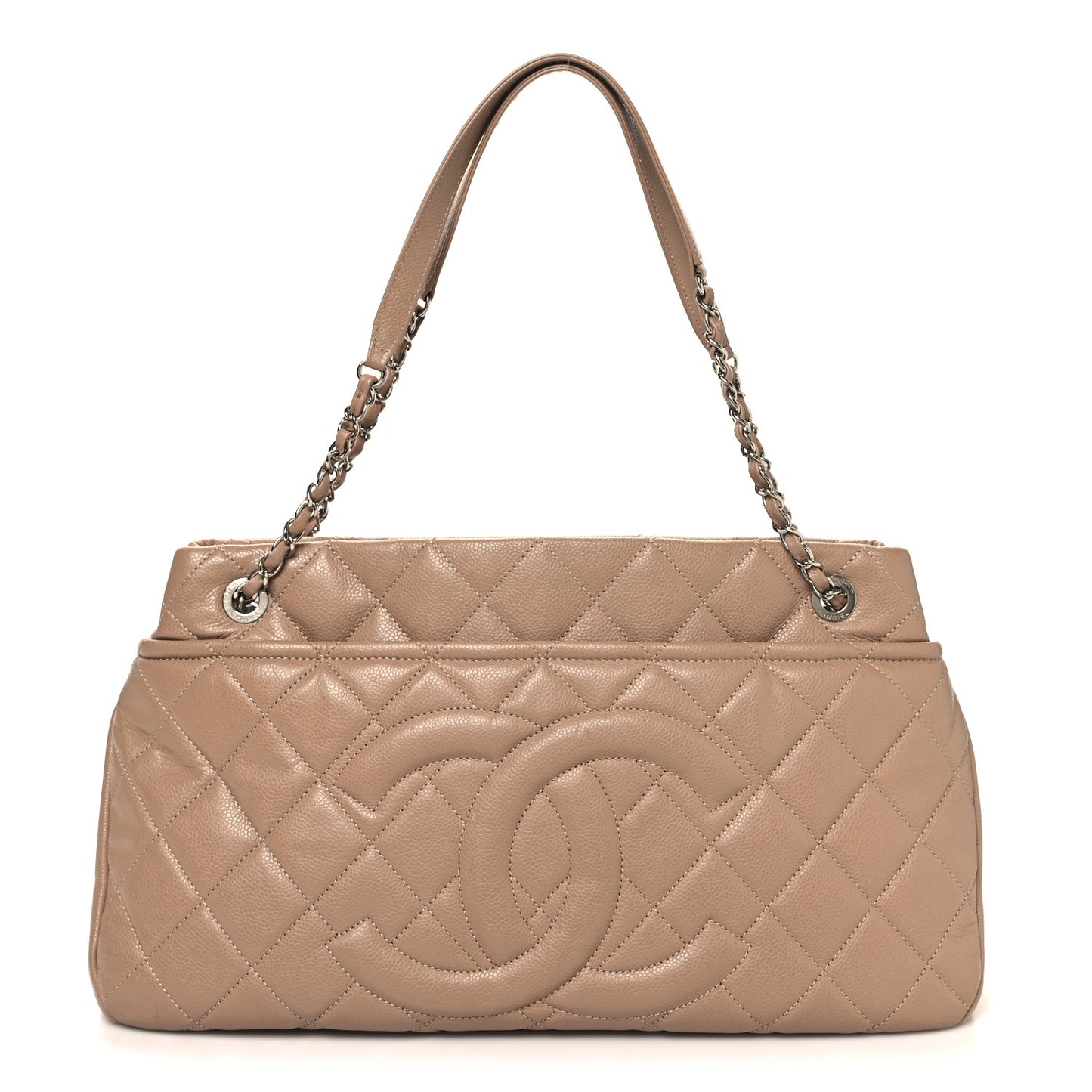 Caviar Quilted Timeless CC Soft Tote Beige