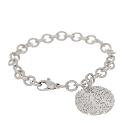 Tiffany Sterling Silver Notes Round Tag Charm Bracelet 1 of 3