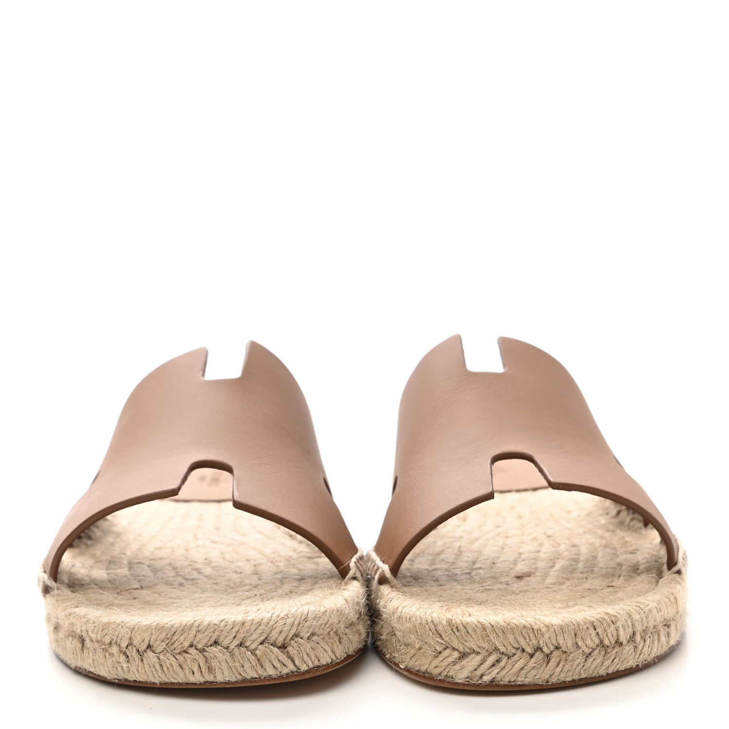 Hermes Calfskin Antigua Espadrille Sandals 39 Naturel Safari 2 of 9