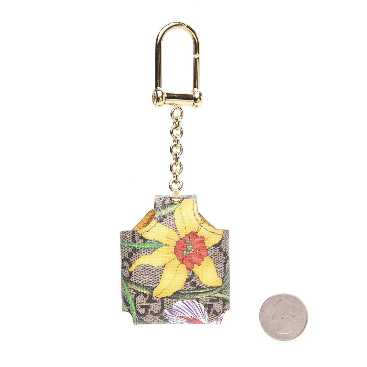 Gucci GG Supreme Monogram Flora Ophidia Airpod Case Beige 2 of 4