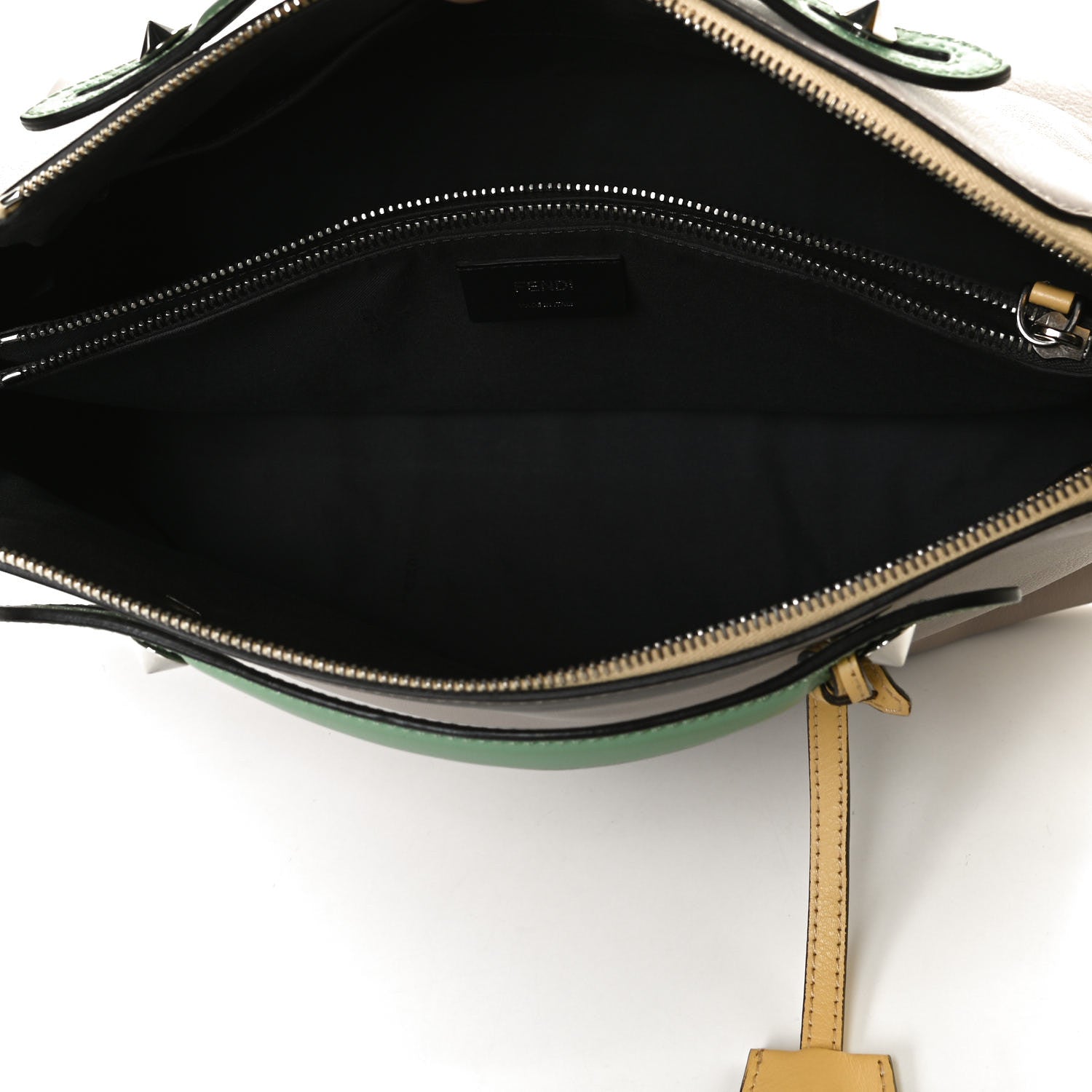 Fendi Vitello Dolce 4 Color Large By The Way Boston Bag Grigio Polvere Multicolor 5 of 16