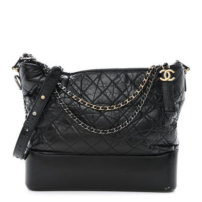 Chanel Aged Calfskin Quilted Large Gabrielle Hobo Black 1 of 13