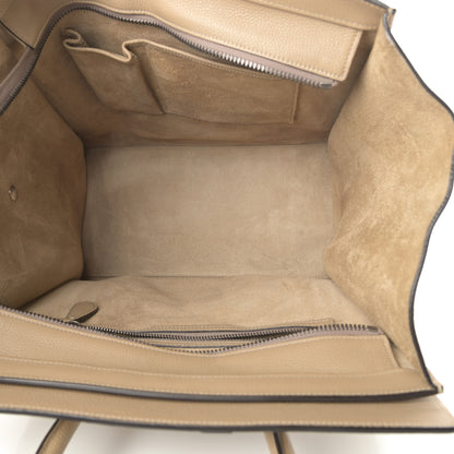 Celine Drummed Calfskin Mini Luggage Dune 5 of 13