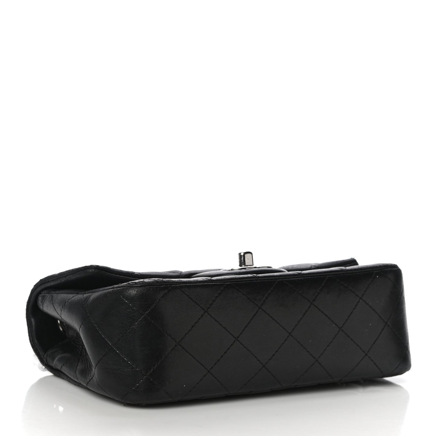 Lambskin Quilted Valentine Charms Mini Rectangular Flap Black