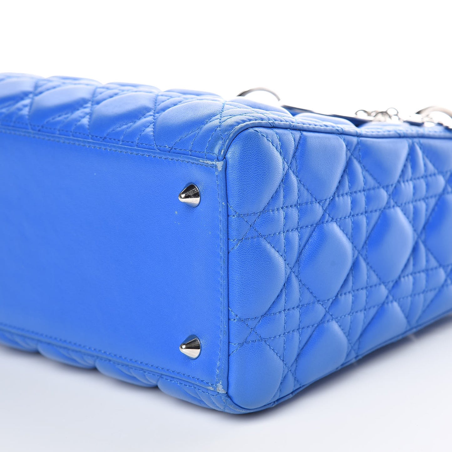 Lambskin Cannage Medium Lady Dior Blue Persan