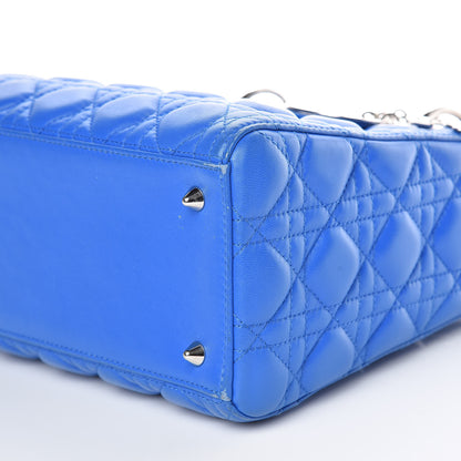 Christian Dior Lambskin Cannage Medium Lady Dior Blue Persan 9 of 17
