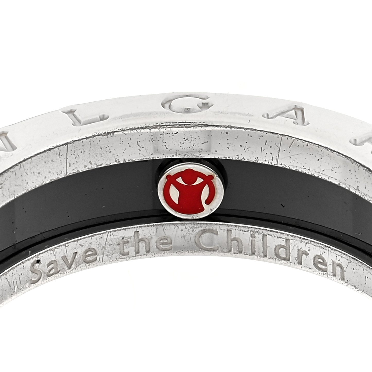 Sterling Silver Ceramic Save The Children One-Band Ring 56 7.5