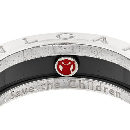 Bulgari Sterling Silver Ceramic Save The Children One-Band Ring 56 7.5 5 of 5