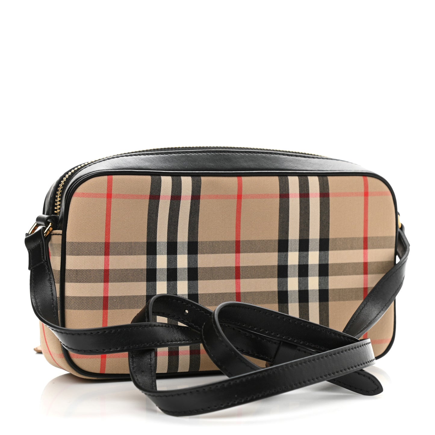 Calfskin Vintage Check Small Camera Bag Archive Beige