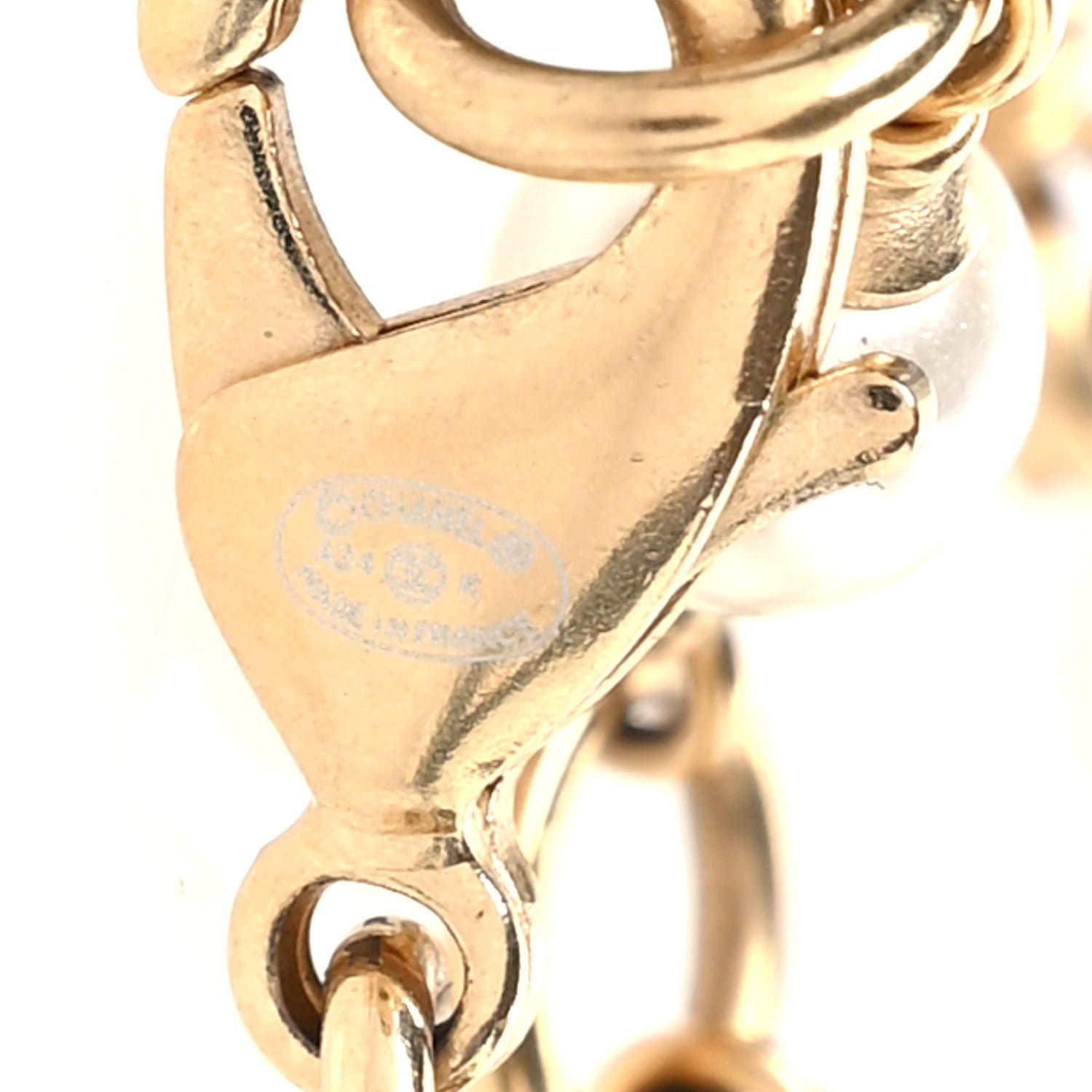 Chanel Pearl Bead Crystal Chain CC Fancy Belt Gold Black Red 3 of 4