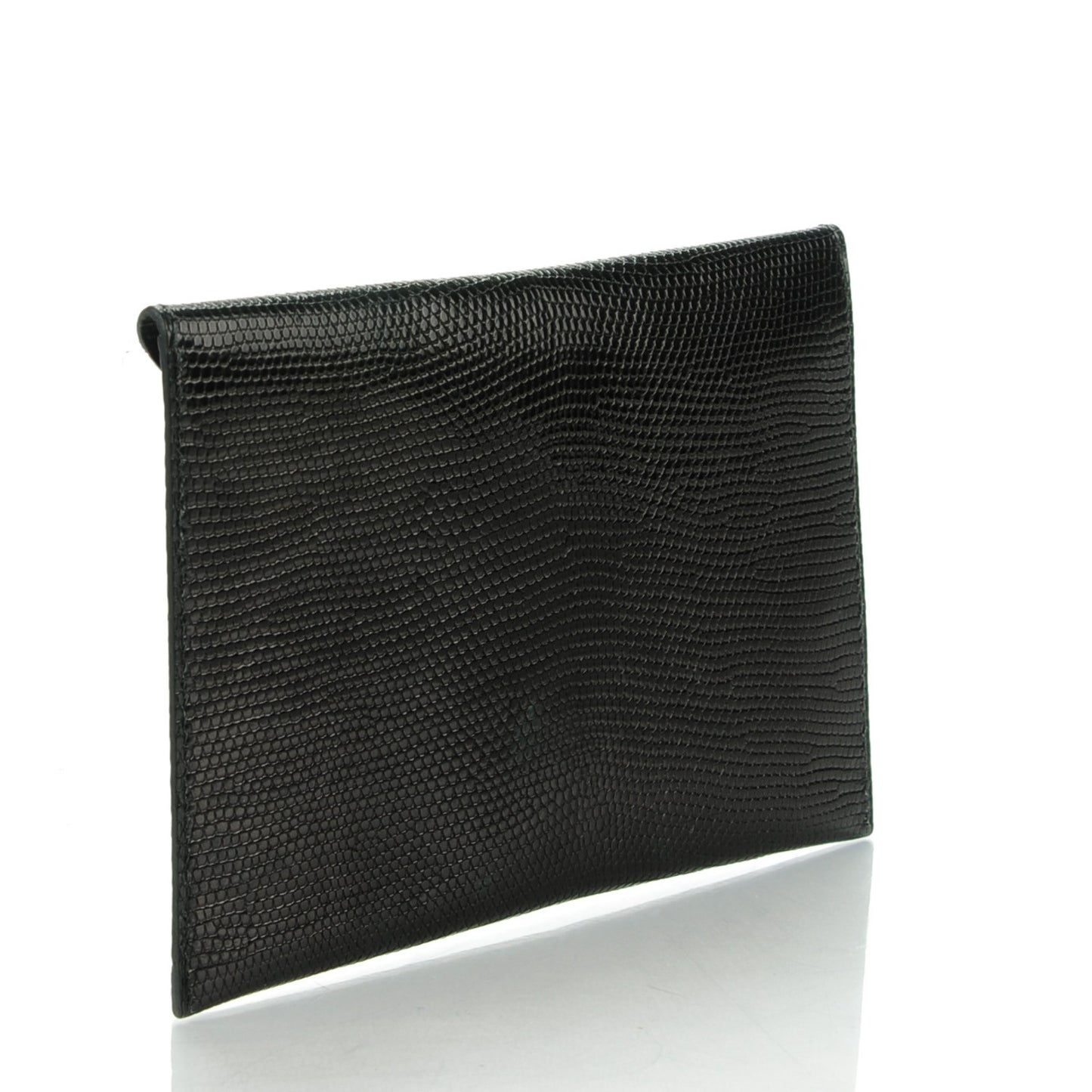 Lizard Niloticus Envelope Pouch GM Black