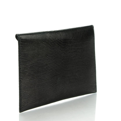 Hermes Lizard Niloticus Envelope Pouch GM Black 3 of 6