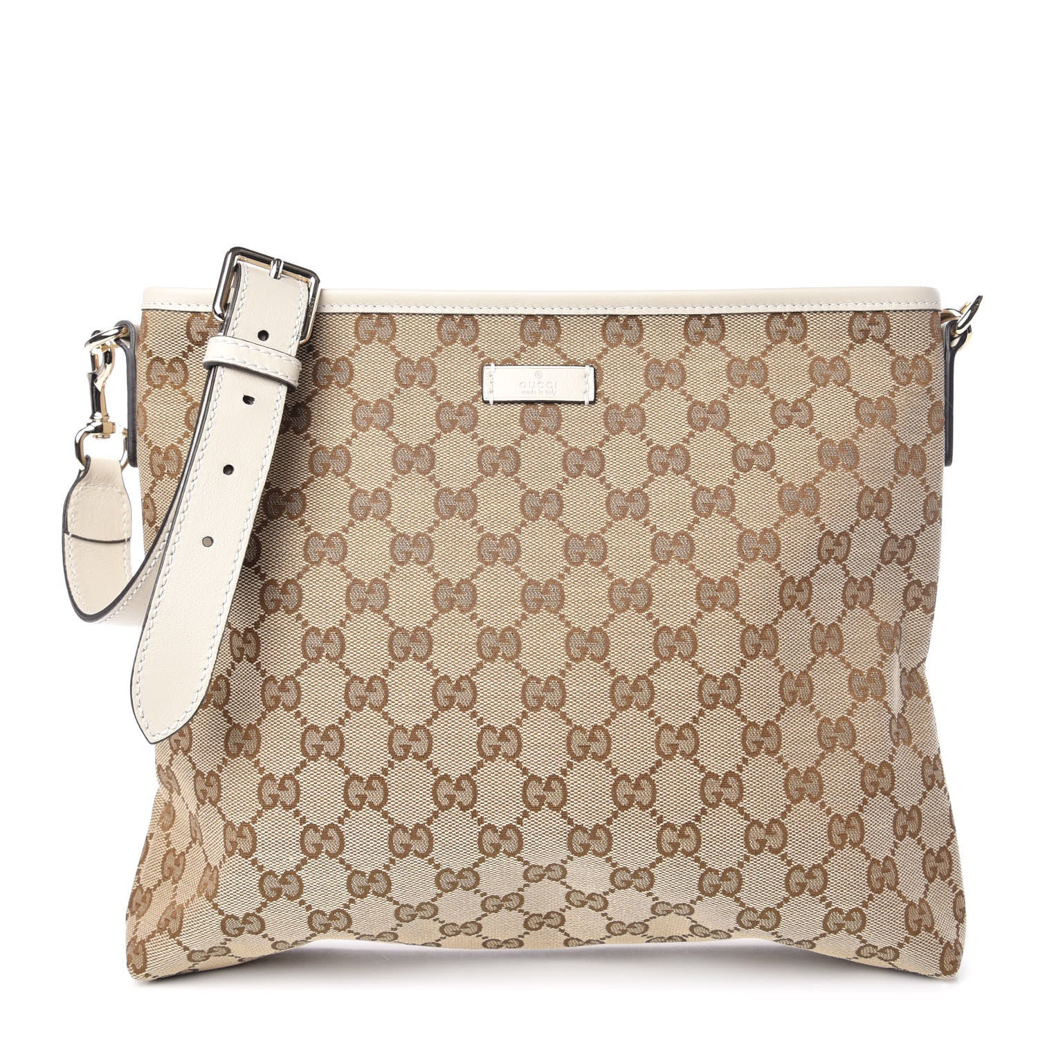 Gucci Monogram Medium Flat Messenger Bag Off White 1 of 9