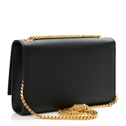 Saint Laurent Grain De Poudre Small Monogram Kate Satchel Black 3 of 10