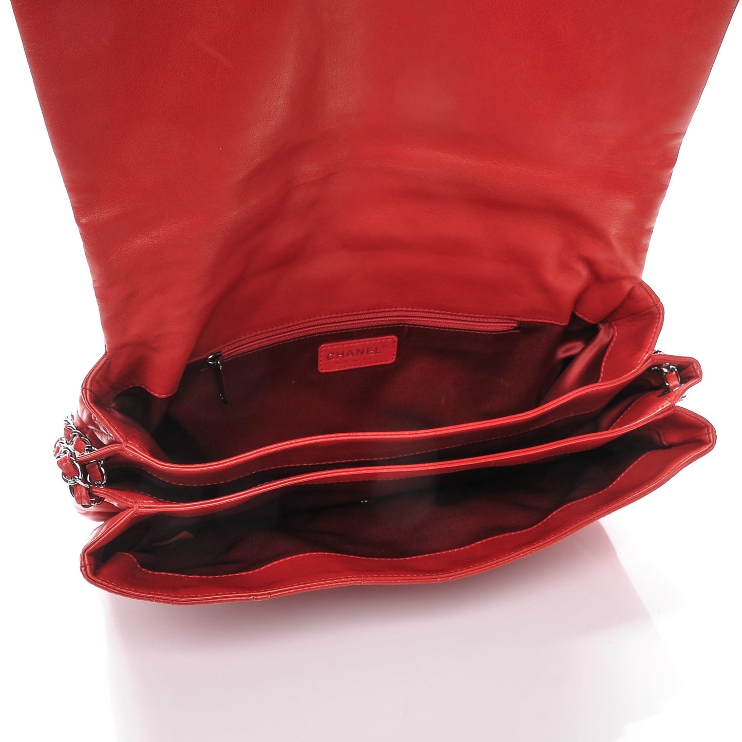 Lambskin Quilted 3 Maxi Flap Bag Red
