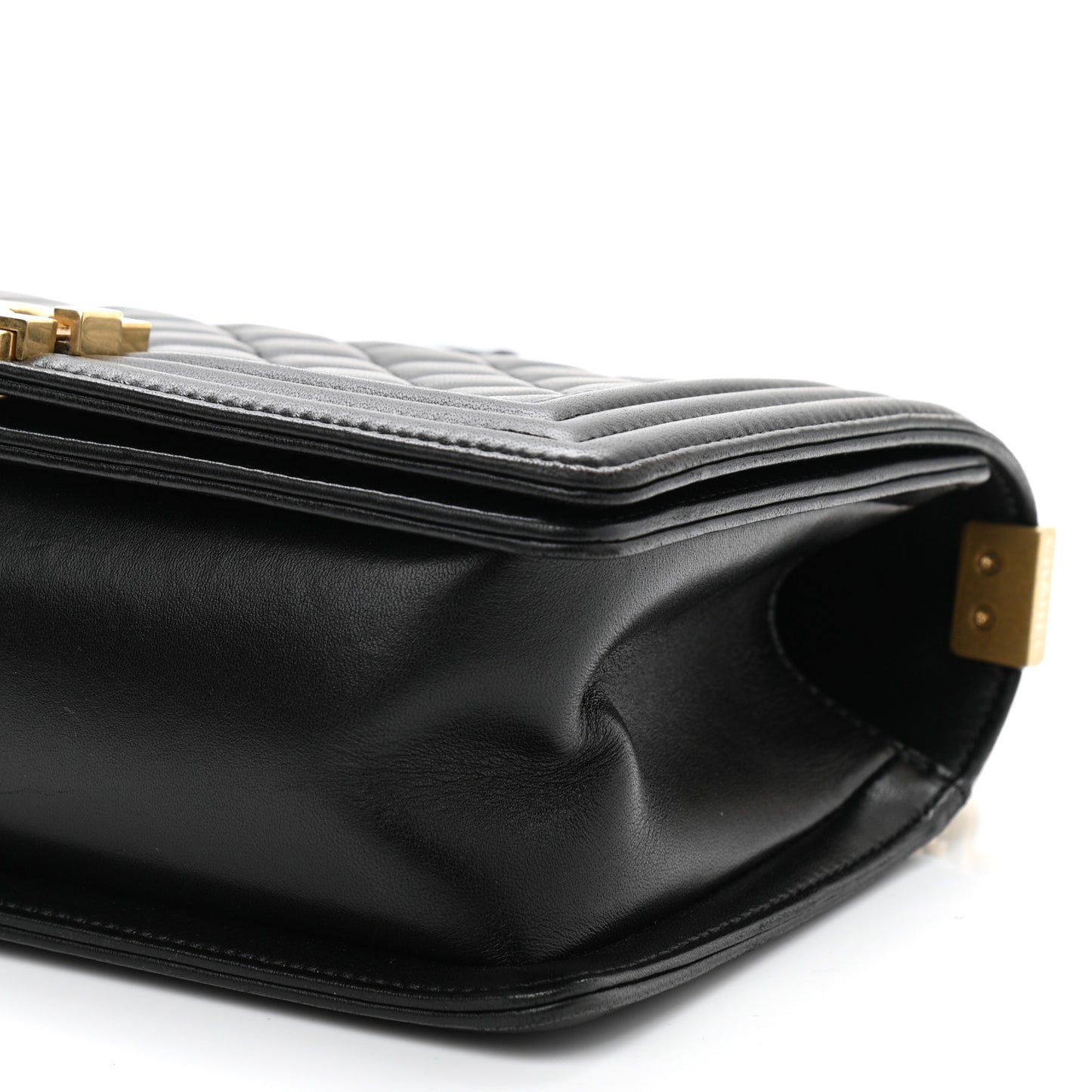 Lambskin Quilted Medium Boy Flap Black