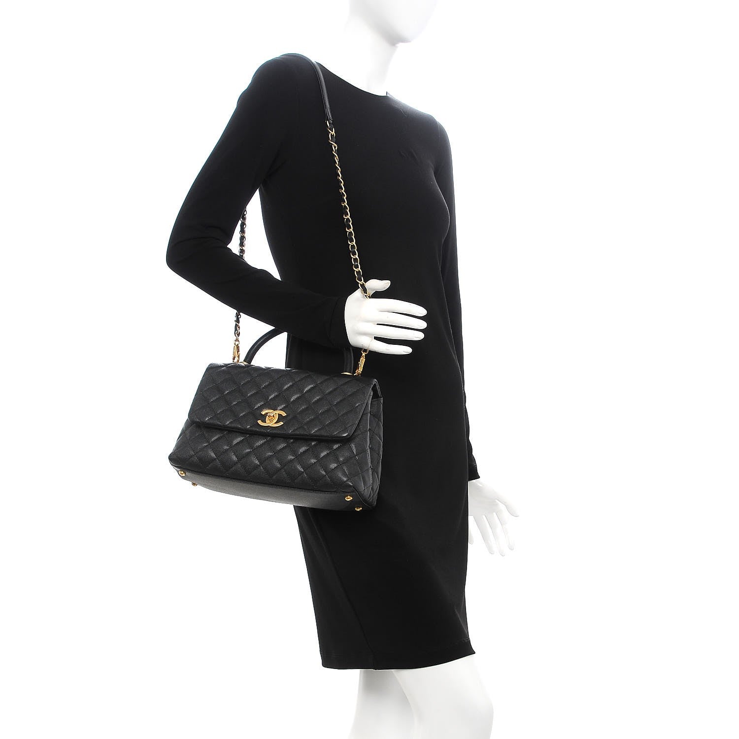 Chanel Caviar Quilted Small Coco Handle Flap Black 2 of 8