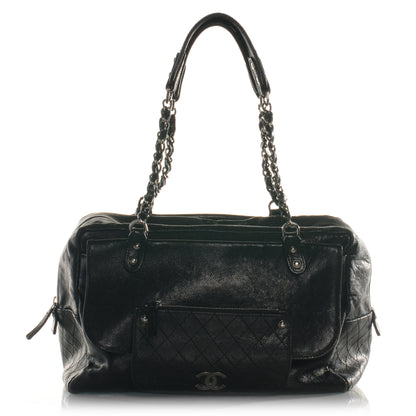 Chanel Glazed Caviar Pocket In The City Tote Black 1 of 8