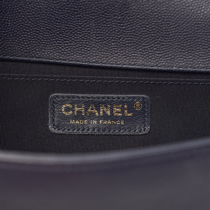 Chanel Caviar Quilted Medium Boy Flap Dark Blue 6 of 15