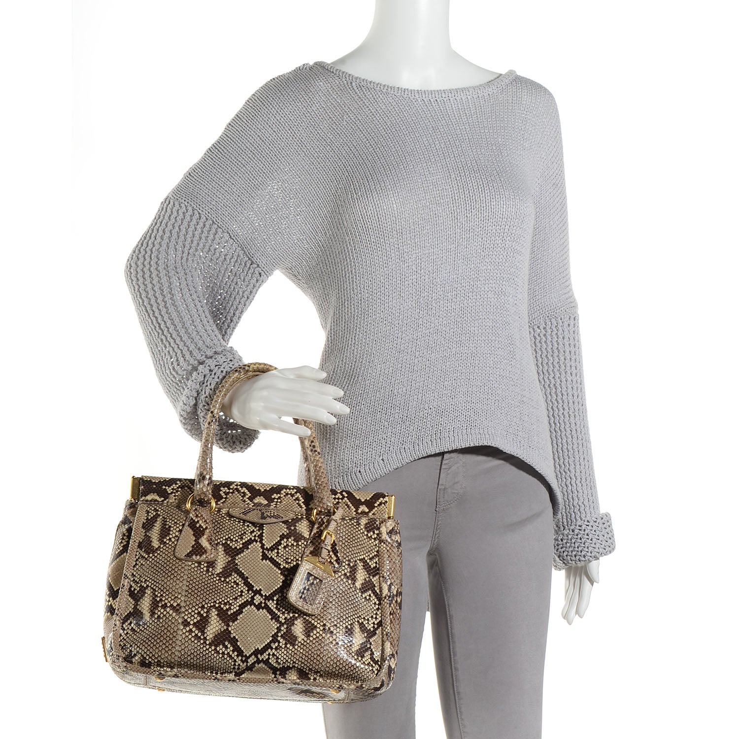 Prada Python Frame Bag Roccia 2 of 10
