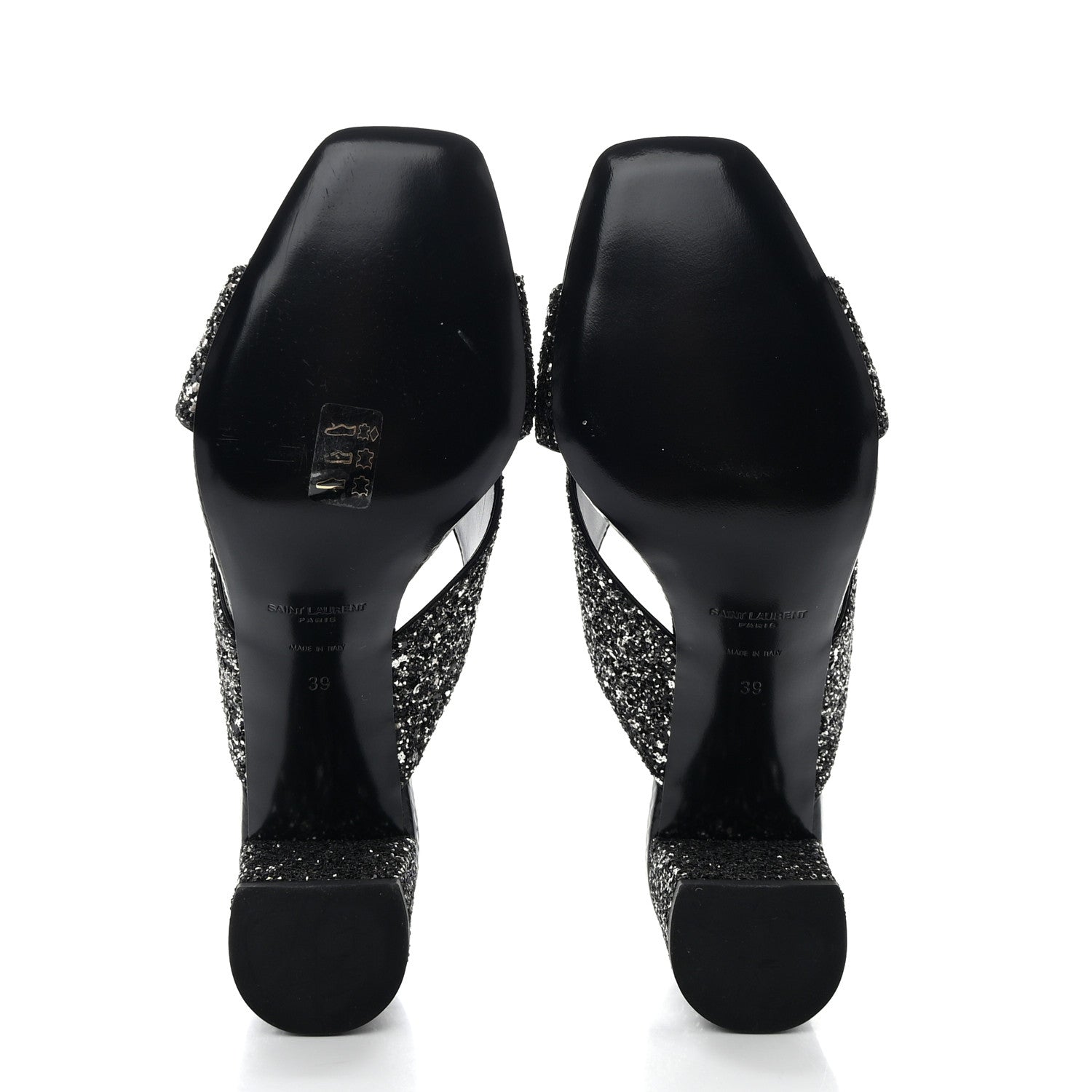 Saint Laurent SAINT LAURENT Glitter LouLou 70 Mule Sandals 39 Black 5 of 9
