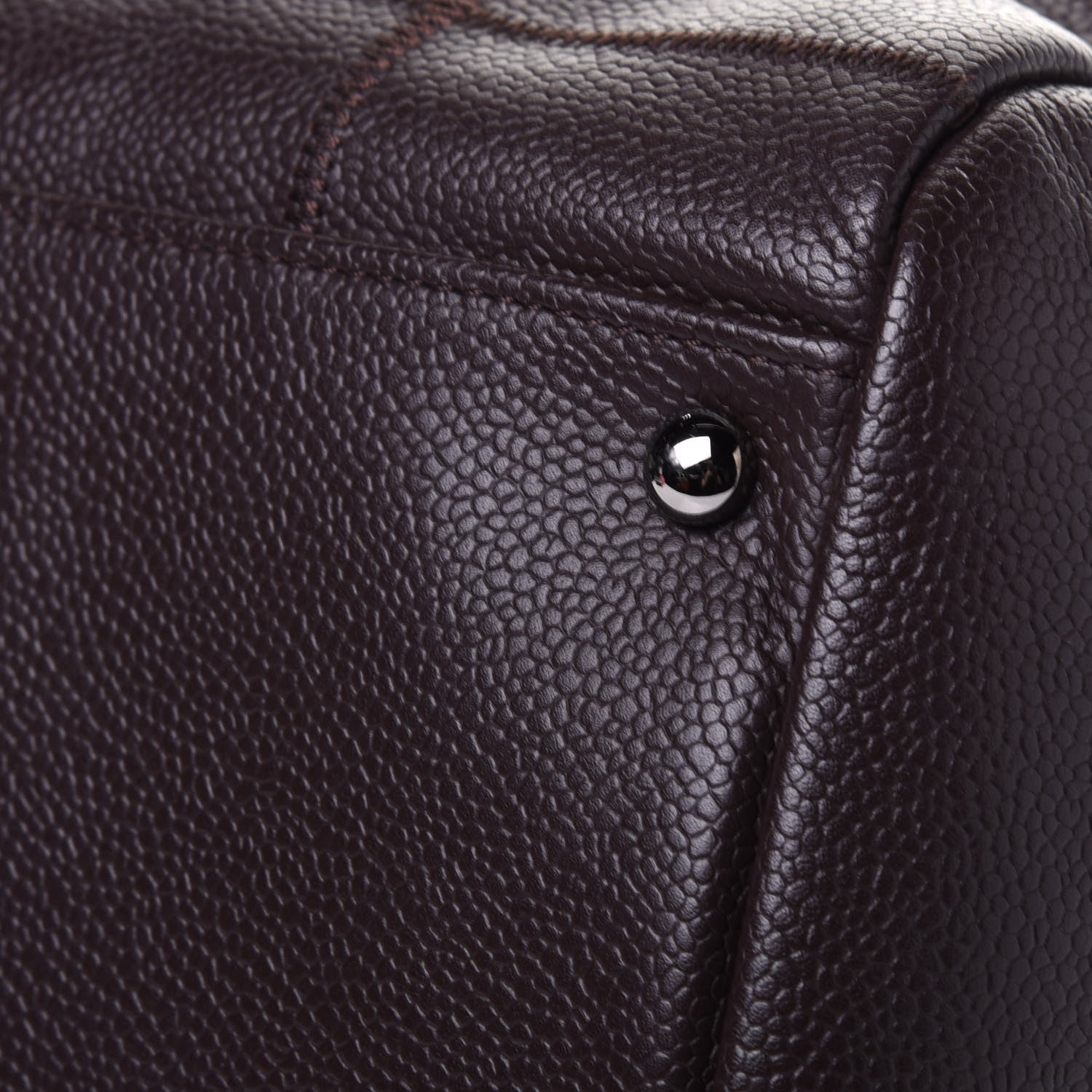Chanel Caviar Square Stitched Large Satchel Dark Brown 11 of 15