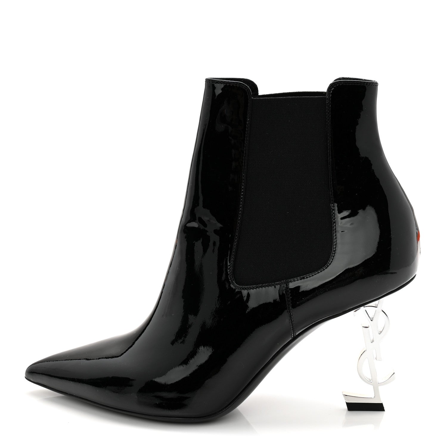 Saint Laurent Patent Opyum Ankle Booties 40 Black 1 of 11