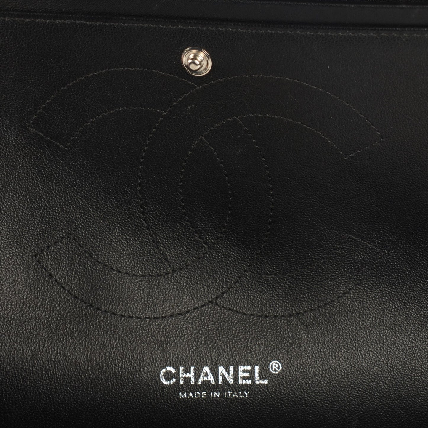 Patent Quilted Jumbo Double Flap Black