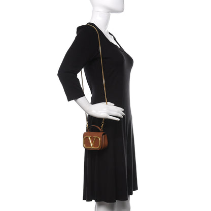 Valentino Garavani Calfskin Mini Supervee Crossbody Bag Saddle Brown 2 of 9