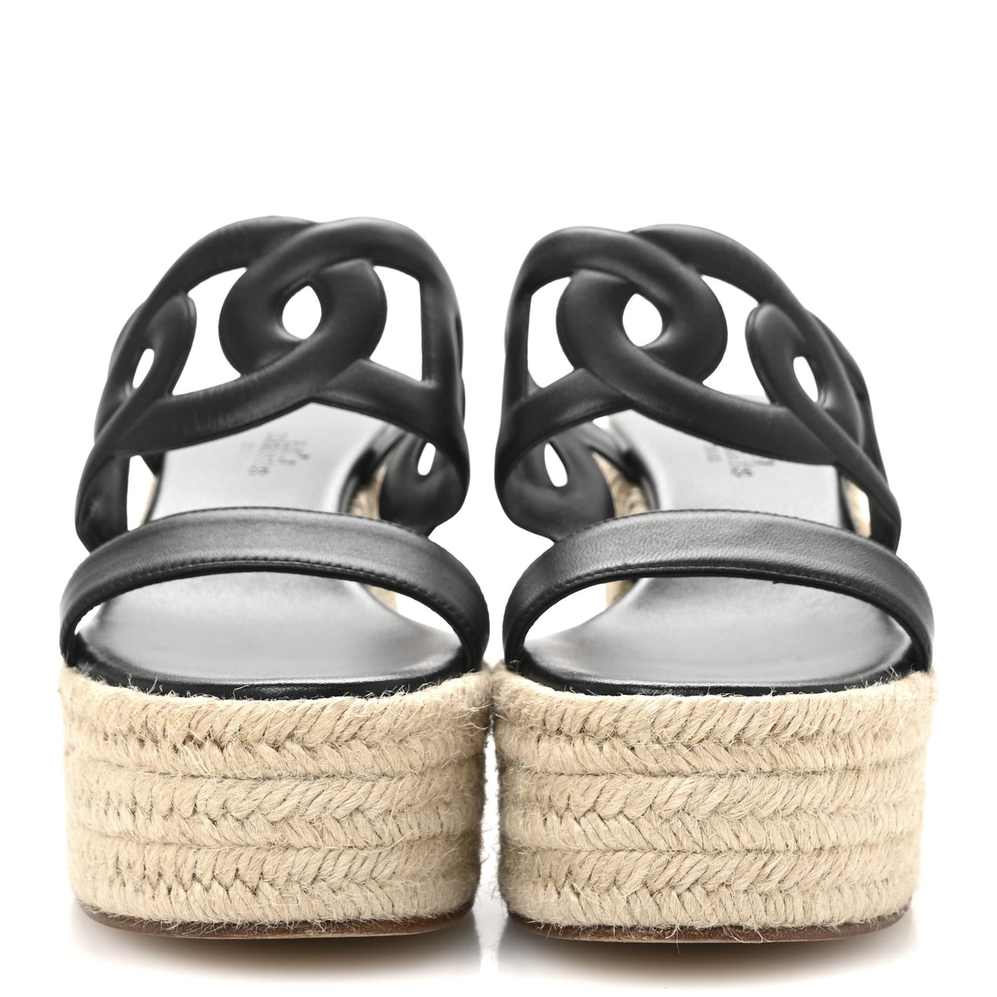 Nappa Ithea Espadrille Wedge Sandals 35 Black