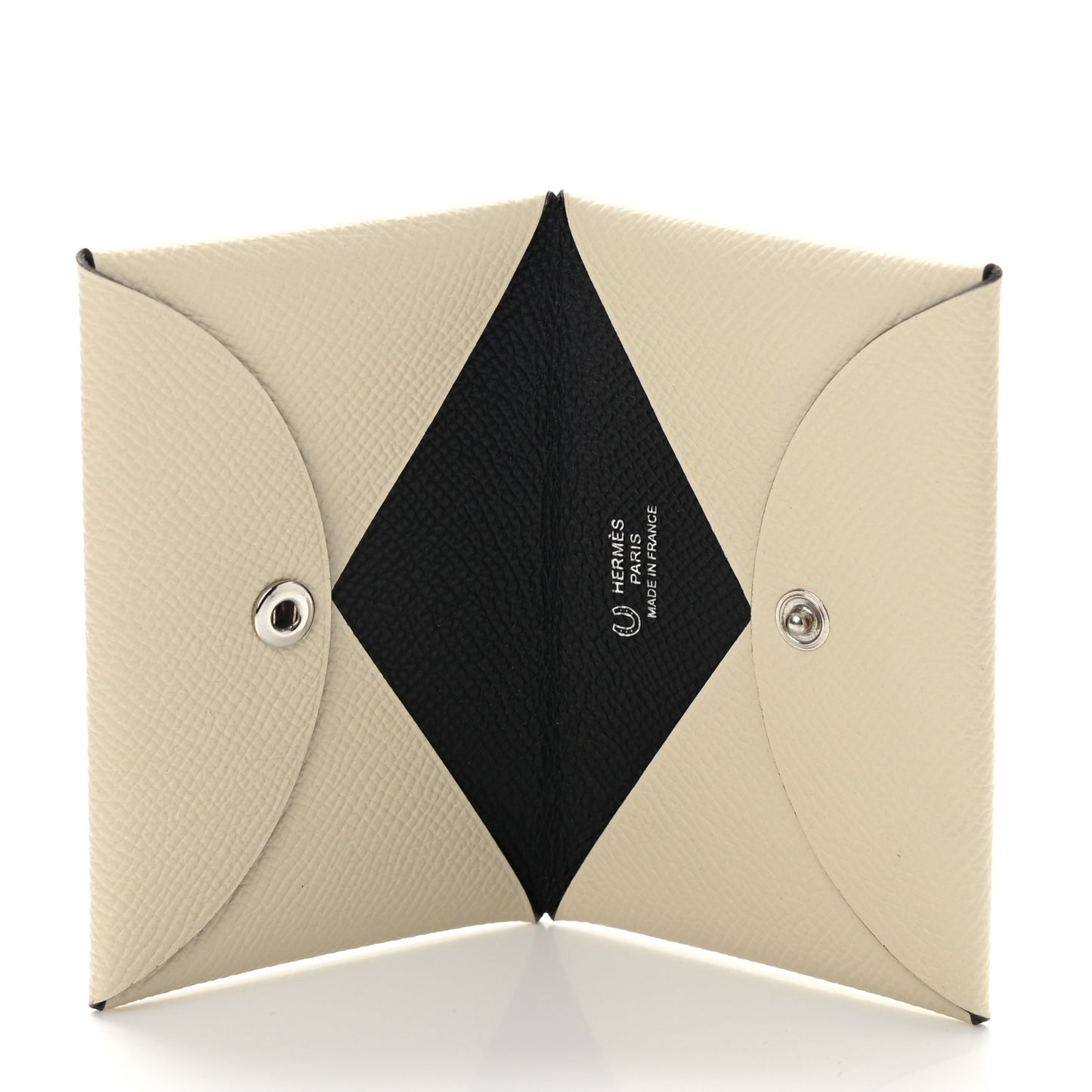 Epsom Horseshoe Calvi Card Case Craie Black