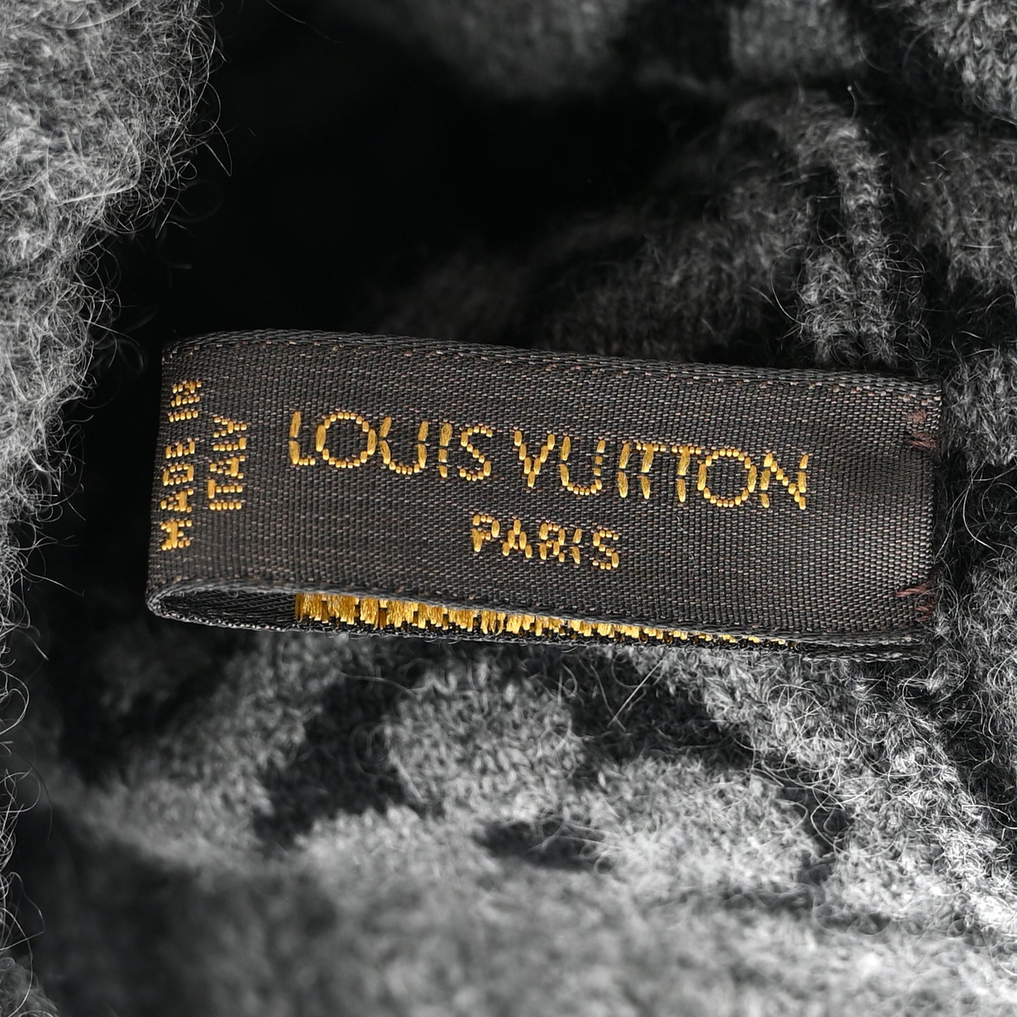 Cashmere Monogram Inventeur Beanie Grey Black