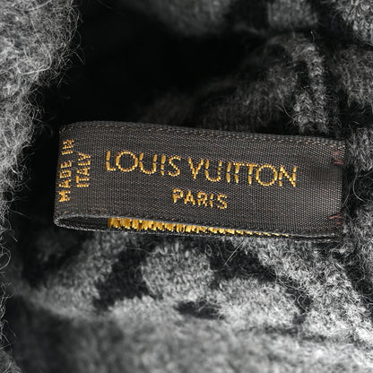 Louis Vuitton Cashmere Monogram Inventeur Beanie Grey Black 5 of 5