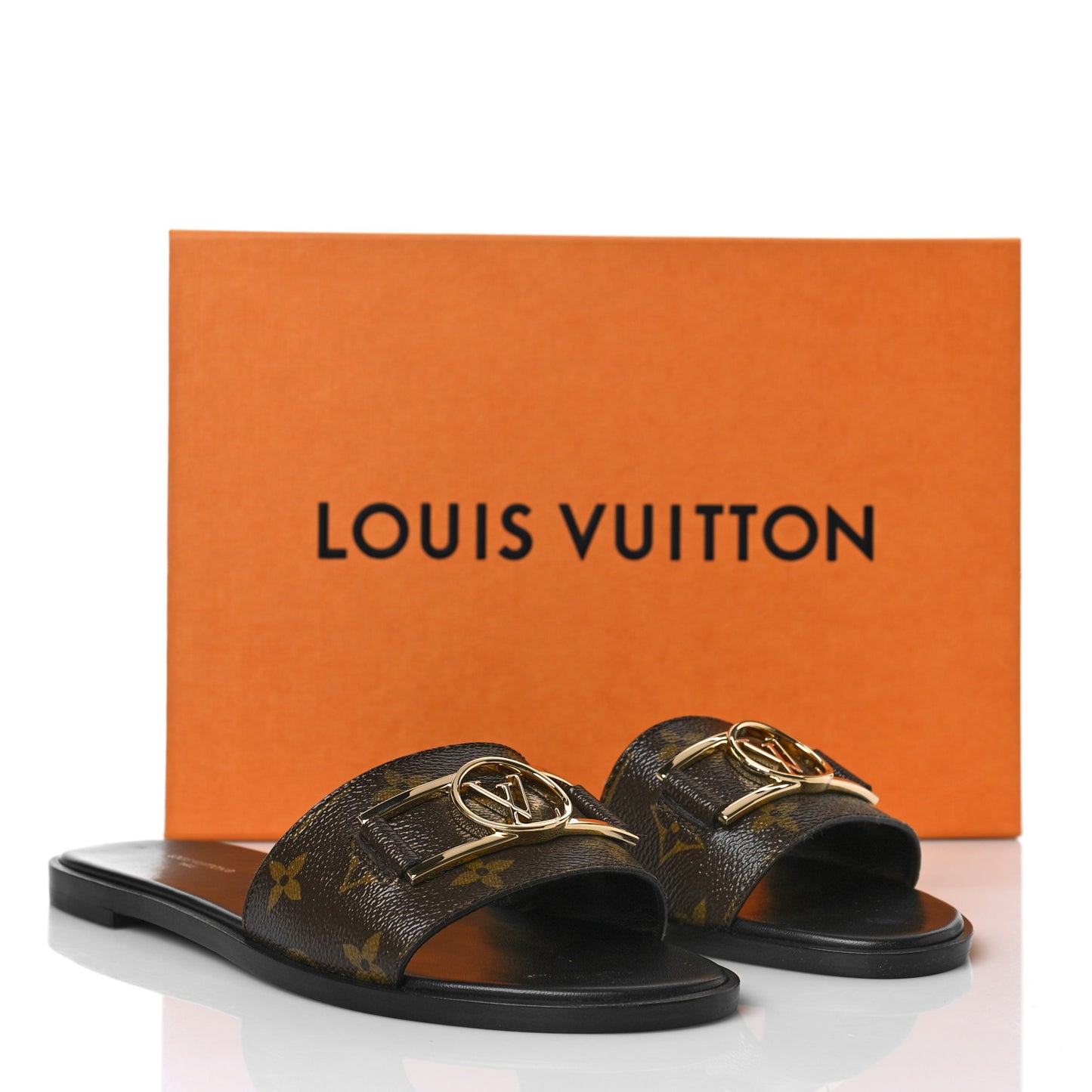 Patent Monogram Lock It Flat Mule 39.5